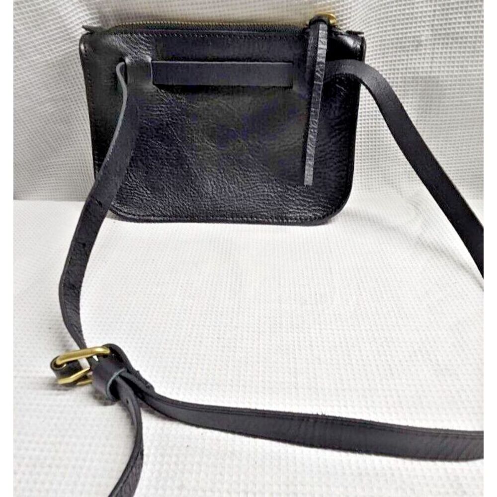 Madewell the simple pouch belt bag black leather Sz Small #J8947